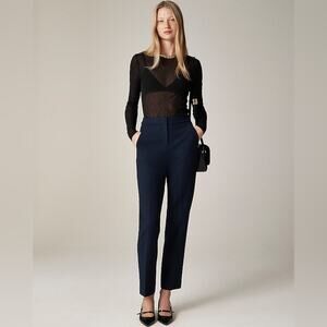 J Crew Kate Straight-leg Pant In Four Season Stretch Size 2 Navy Career Office